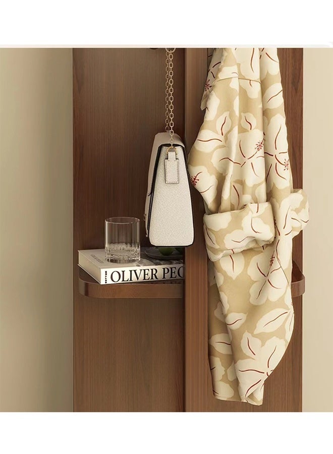 Kutis 360° Rotating Mirror Clothing And Hat Rack Full Length Mirror With Storage Wood Particle Board Brown 36 X 30 X 166 cm - Image 4
